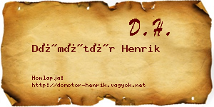 Dömötör Henrik névjegykártya